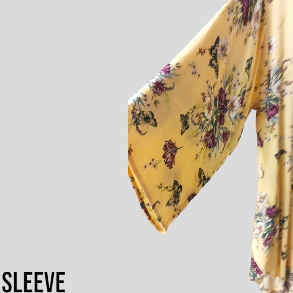 TORRID 2X Yellow &βPink Floral Georgette Shirttail Kimono Duster - Picture 5 of 15